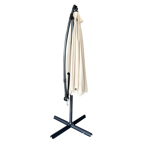 Parasol ogrodowy LUARO duży składany z wysięgnikiem 290cm beżowy