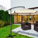 Parasol ogrodowy LUARO duży składany z wysięgnikiem 290cm beżowy