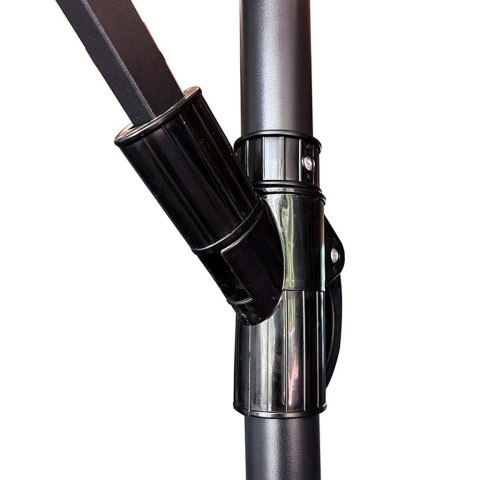 Parasol ogrodowy LUARO duży składany z wysięgnikiem 290cm czarny