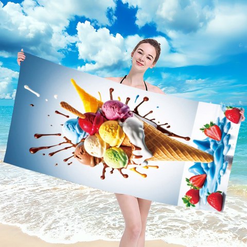 Ręcznik plażowy mikrofibra 100x180 Deser Lodowy