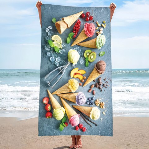 Ręcznik plażowy mikrofibra 100x180 Lody rożki