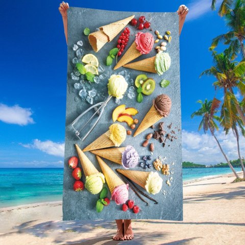 Ręcznik plażowy mikrofibra 100x180 Lody rożki