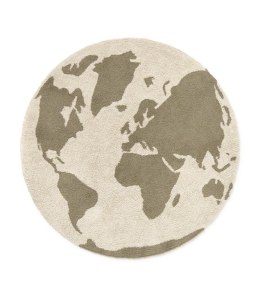Dywan Bawełniany RugCycled Mapa Świata, Ø 120 cm, Lorena Canals