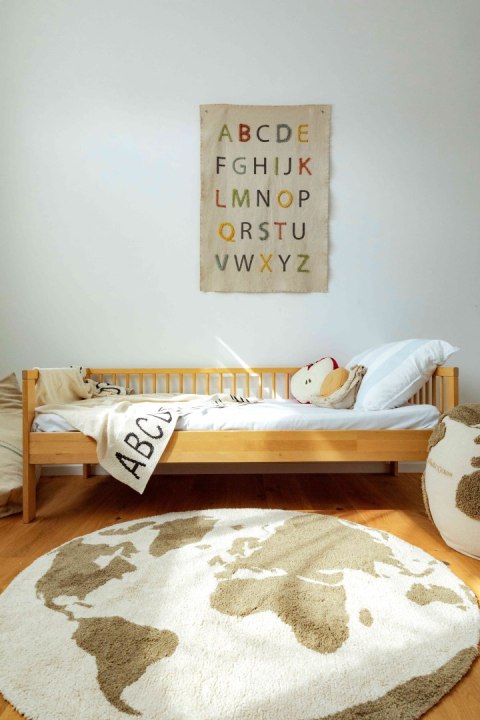 Dywan Bawełniany RugCycled Mapa Świata, Ø 120 cm, Lorena Canals