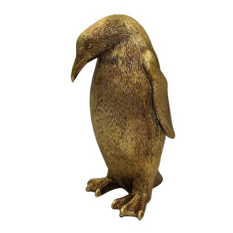 Figurka dekoracyjna Złoty Pingwin Wysokość 20,5 cm - 3989FJZ