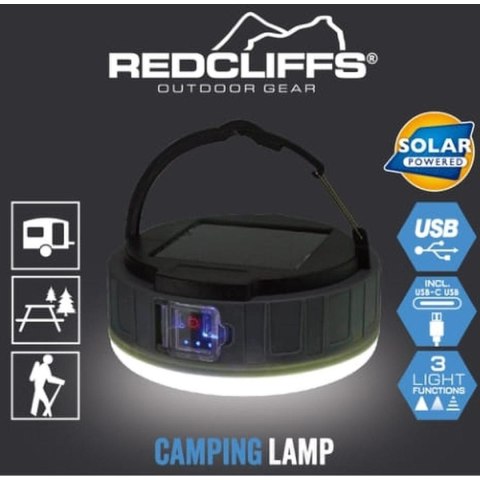 LATARKA LAMPA CAMPING SOLARNA USB REDCLIFFS