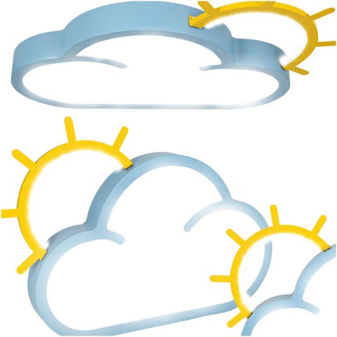 Lampa LED sufitowa plafon do pokoju dziecięcego ściemniana + pilot chmurka niebieska