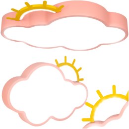 Lampa LED sufitowa plafon do pokoju dziecięcego ściemniana + pilot chmurka różowa