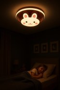 Lampa LED sufitowa plafon do pokoju dziecięcego ściemniana + pilot króliczek