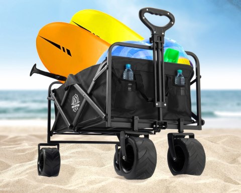 Wózek ogrodowy plażowy składany KORAL czarny