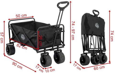 Wózek ogrodowy plażowy składany KORAL czarny