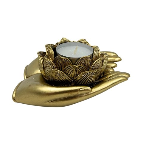 Złoty Świecznik Glamour na Tealight - Dłoń - 311FJZ