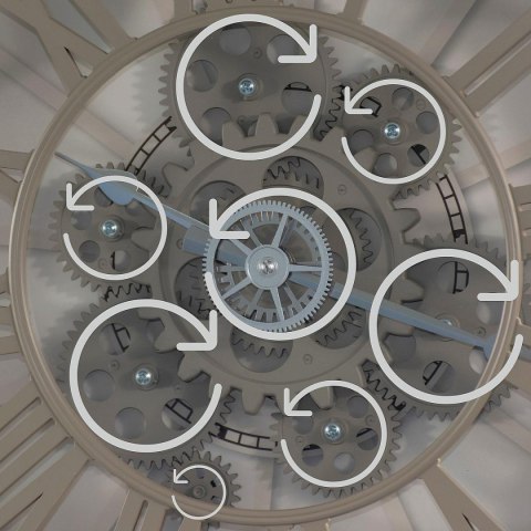 ZEGAR ŚCIENNY OBROTOWY MECHANIZM 38CM CAPPUCCINO