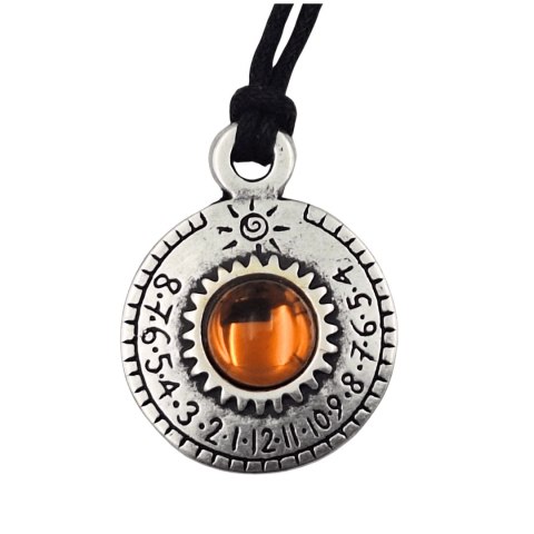 Naszyjnik Zegarek Słoneczny - Saturn - Posrebrzany Zamak + Czeski kryształ - SAT26