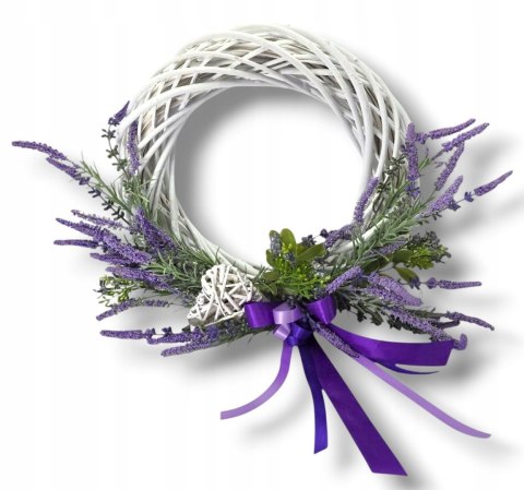 OZDOBA STYLOWY WIANEK DEKORACYJNY Z LAWENDĄ DO DOMU NA DRZWI STÓŁ LAWENDA