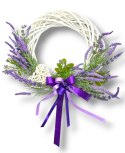 OZDOBA STYLOWY WIANEK DEKORACYJNY Z LAWENDĄ DO DOMU NA DRZWI STÓŁ LAWENDA