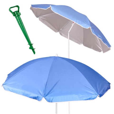 Parasol ogrodowy plażowy regulowany łamany składany UV 150cm niebieski