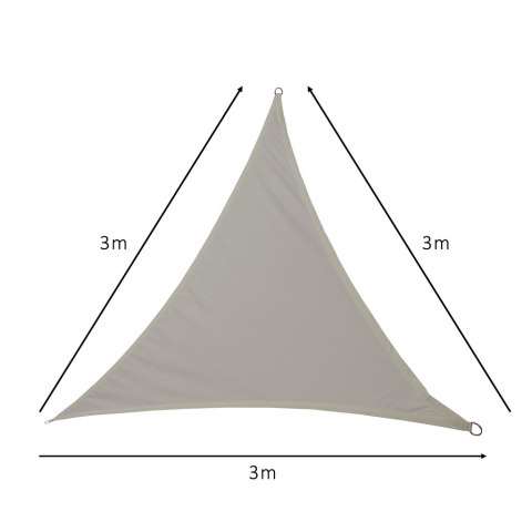 Żagiel przeciwsłoneczny LUARO ogrodowy tarasowy wodoodporny 3x3x3m trójkąt szary