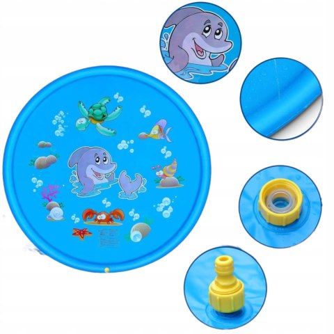 Brodzik letnia mata wodna fontanna 170 cm zraszacz delfin ślizgawka 1656