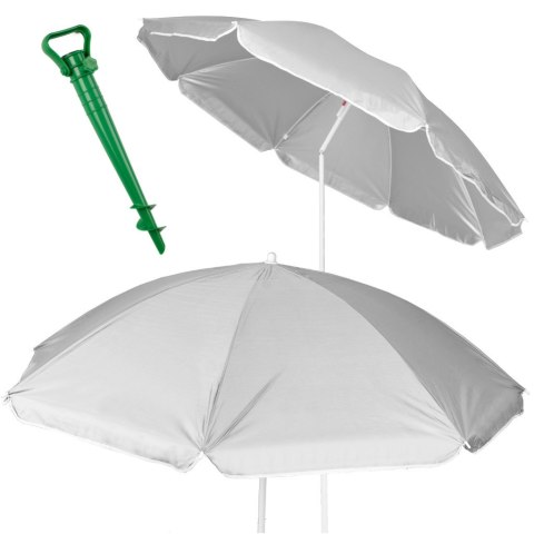 Parasol ogrodowy plażowy regulowany łamany składany UV 150cm szary