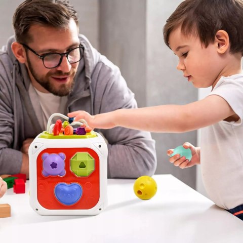 Edukacyjna kostka sensoryczna sorter kształtów klocki cymbałki 18m+ 688-62