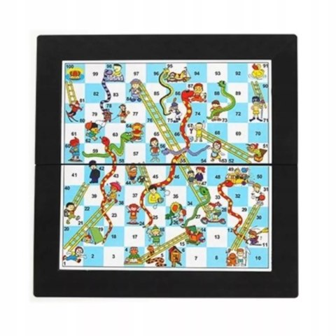 Gra planszowa węże i drabiny klasyczna składana plansza pionki kostka 2314