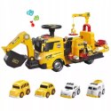 Jeździk 2w1 koparka + 4 autka rozkładany dźwig dźwięk ruchoma łyżka ZH922