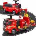 Jeździk 2w1 straż pożarna + 4 autka rozkładany parking dźwig dźwięk ZH914