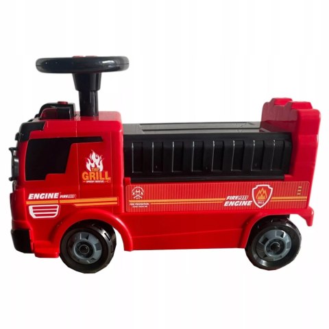 Jeździk 2w1 straż pożarna + 4 autka rozkładany parking dźwig dźwięk ZH914