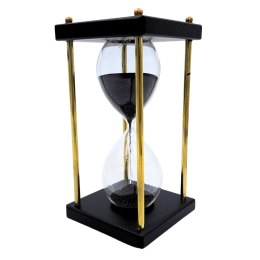 Klepsydra Mosiężno-Drewniana 5 minut - Czarny Piasek - Elegancka Dekoracja Retro - STRS153/6