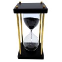 Klepsydra Mosiężno-Drewniana 5 minut - Czarny Piasek - Elegancka Dekoracja Retro - STRS153/6