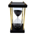 Klepsydra Mosiężno-Drewniana 5 minut - Czarny Piasek - Elegancka Dekoracja Retro - STRS153/6