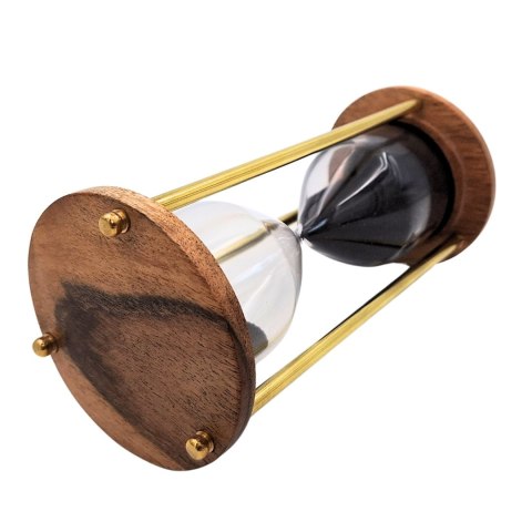 Klepsydra Mosiężno-Drewniana - 5 minut - Elegancka dekoracja retro - NC3012V