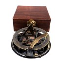 Mosiężny Kompas Zegar Słoneczny Busola w Pudełku Drewnianym - NC103185