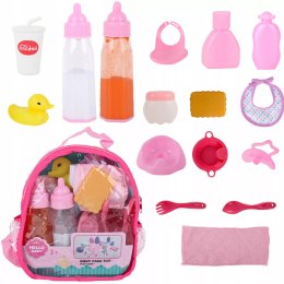Zestaw dla lalki nocnik butelka śliniak plecak - akcesoria do karmienia