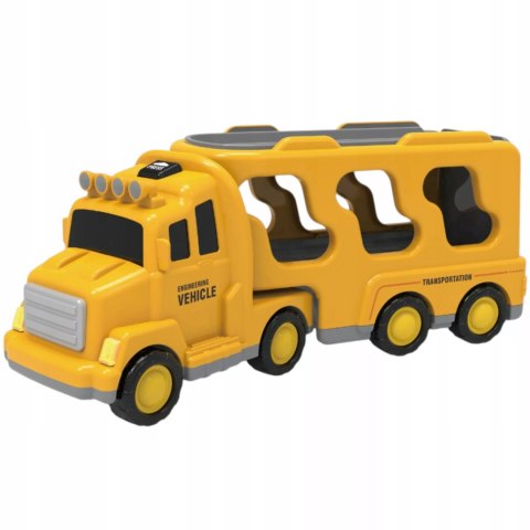 Zestaw laweta transportowa autka budowlane koparka dźwięk światło SX700-10