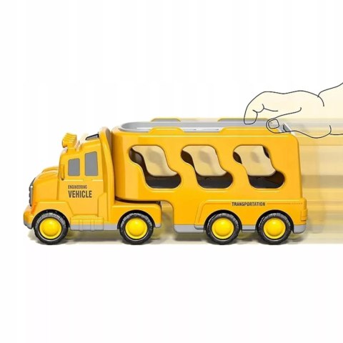 Zestaw laweta transportowa autka budowlane koparka dźwięk światło SX700-10