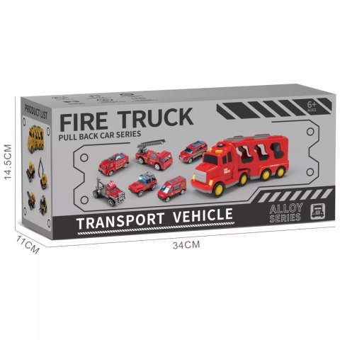 Zestaw strażacki laweta pojazdów straż pożarna tir dźwięk światło SX700-11