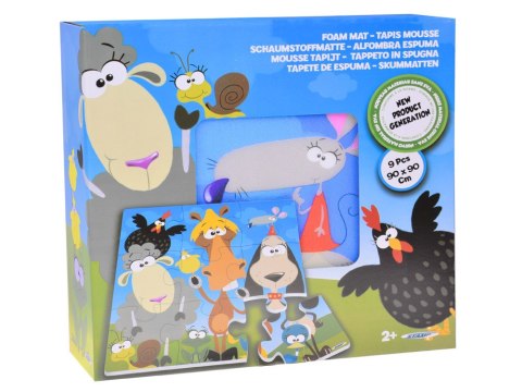 Puzzle piankowe ZWIERZĘTA Kolorowa mata dla niemowląt 90x90cm ZA3151