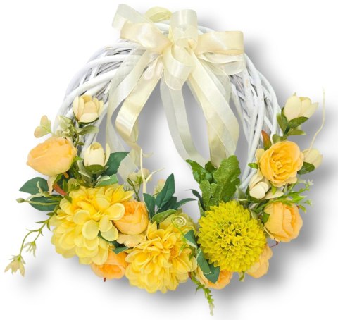 WIKLINOWY WIANEK KWIATOWY DEKORACJA DOMU STROIK NA DRZWI