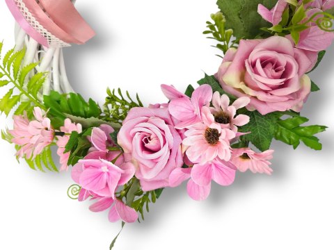 WIKLINOWY WIANEK KWIATOWY STROIK NA DRZWI WIOSENNY LETNI