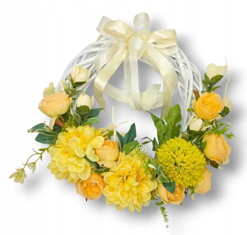 WIKLINOWY WIANEK KWIATOWY STROIK NA DRZWI WIOSENNY LETNI