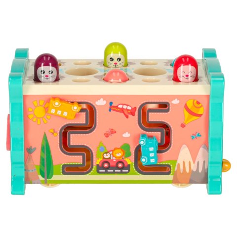 Zabawka sensoryczna wbijak dla niemowląt 8w1 Bibi-inn niebieska