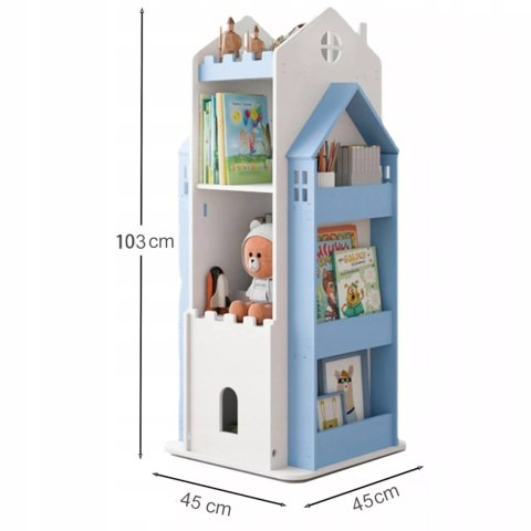 REGAŁ NA KSIĄŻKI OBROTOWY PÓŁKA DOMEK ORGANIZER POKÓJ DZIECIĘCY W360-2