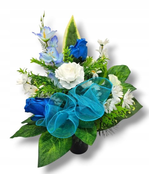 Stroik bukiet na cmentarz kwiaty sztuczne na grób kompozycja kwiatowa