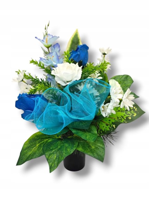 Stroik bukiet na cmentarz kwiaty sztuczne na grób kompozycja kwiatowa