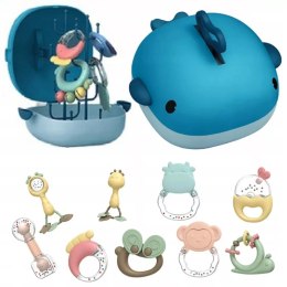 Zestaw Grzechotek i Gryzaków dla Niemowląt z Walizką Wielorybem + Suszarka 029A-2