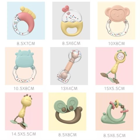 Zestaw Grzechotek i Gryzaków dla Niemowląt z Walizką Wielorybem + Suszarka 029A-2