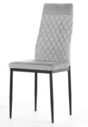 Krzesło tapicerowane zestaw 4x VALVA CARO VELVET GREY