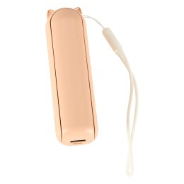 Wiatrak biurkowy wentylator mini ręczny składany wiatraczek przenośny USB różowy